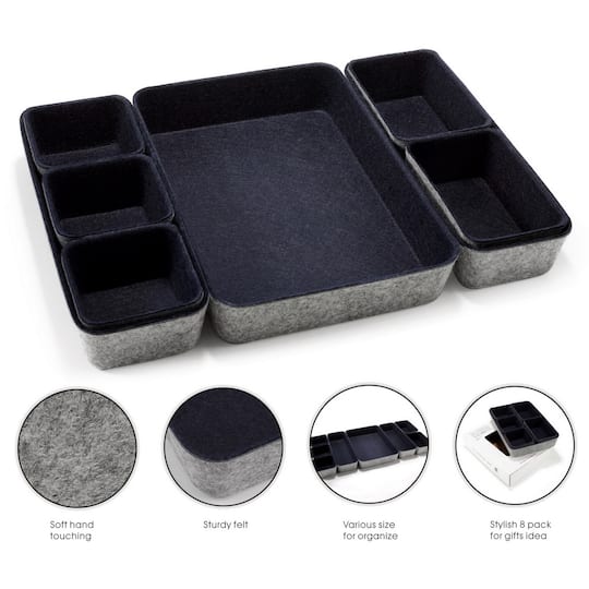 Welaxy Felt Piece Drawer Organizer Tray Set